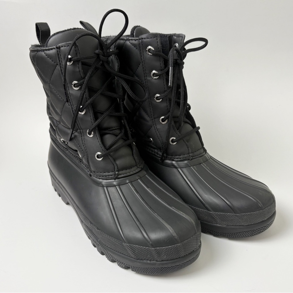 Sperry Topsider Gosling Quilted Duck Boot Waterproof Black - Picture 2 of 11